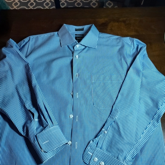 Neiman Marcus Trim Fit Wrinkle Free, 17/32-33, 80’s 2-Ply 100% Cotton Mens Shirt - Picture 2 of 9